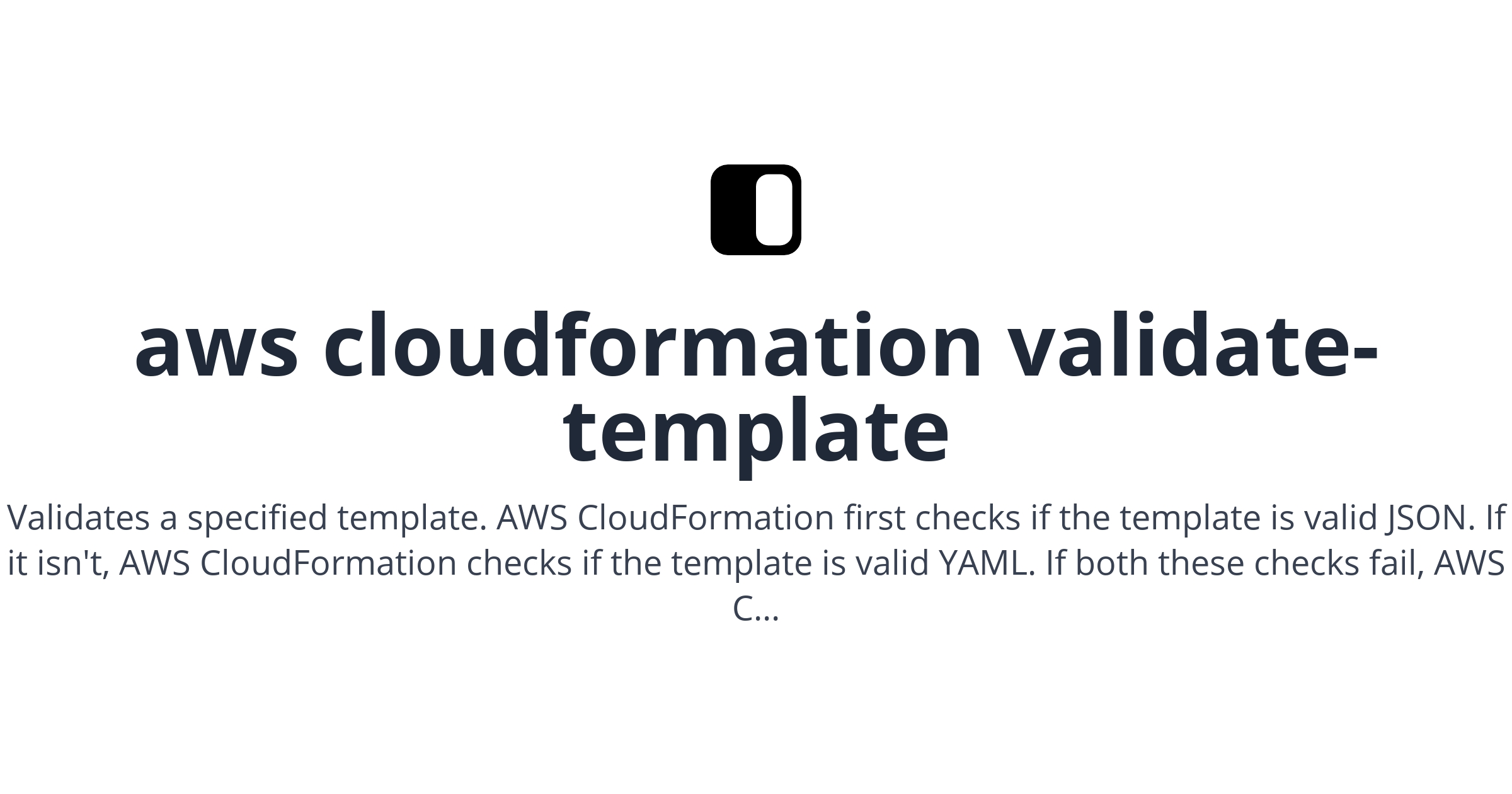 aws cloudformation validate template Fig aws cloudformation validate template Fig