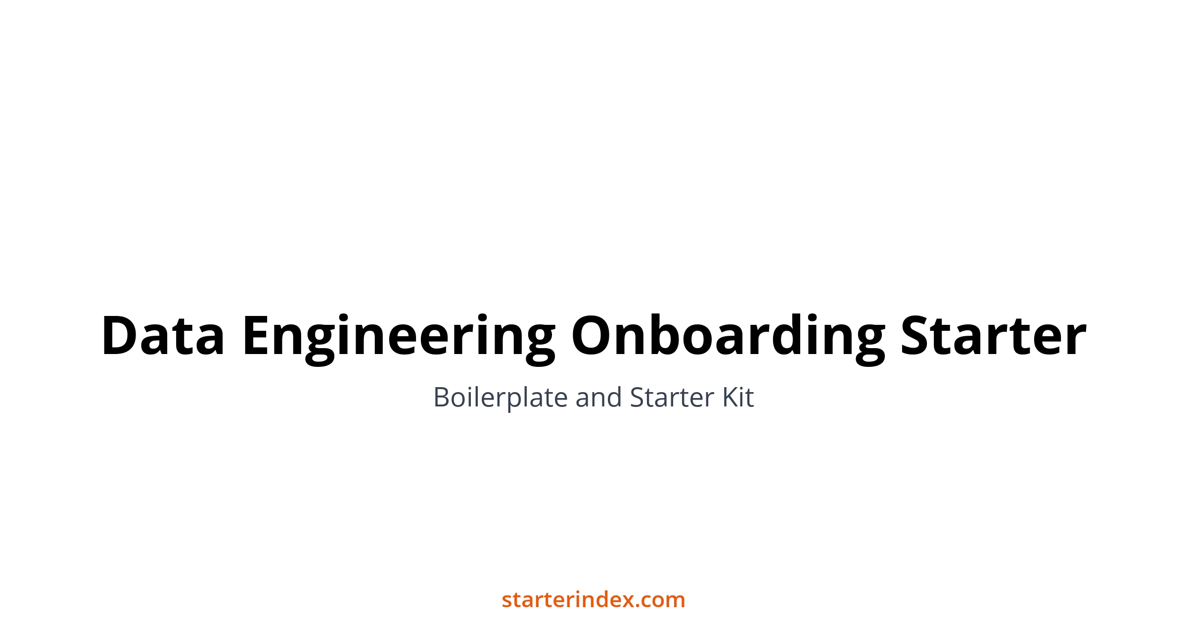 Data Engineering Onboarding Starter | Starter Index