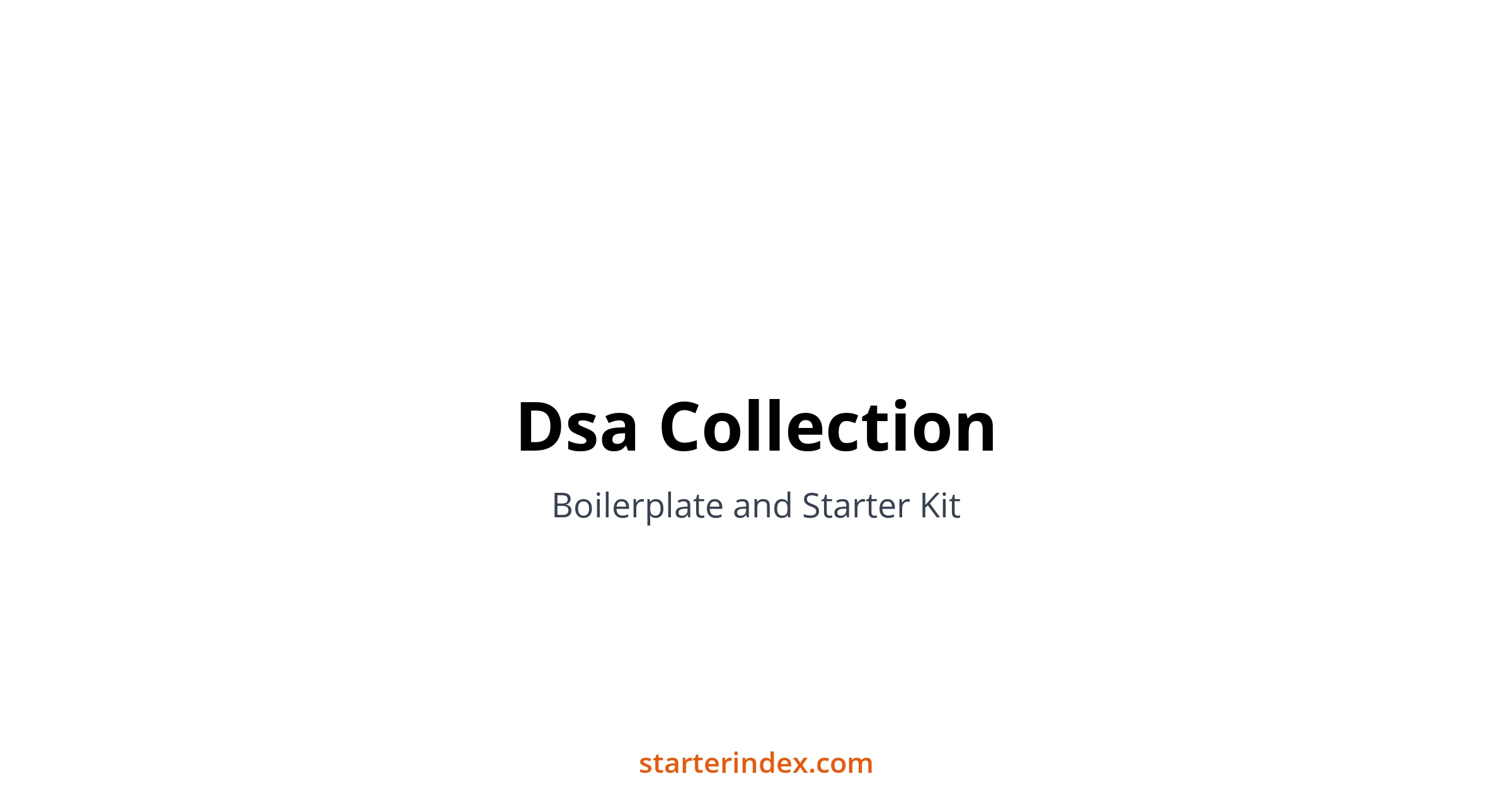 Dsa Collection | Starter Index