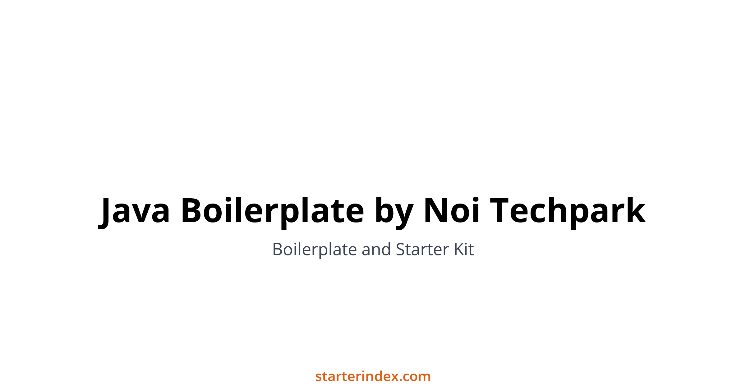 Java Boilerplate by Noi Techpark | Starter Index