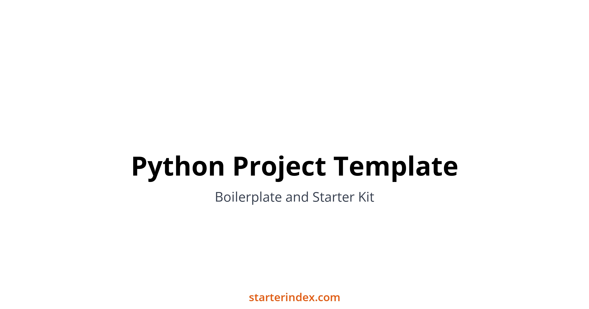 Python Project Template | Starter Index