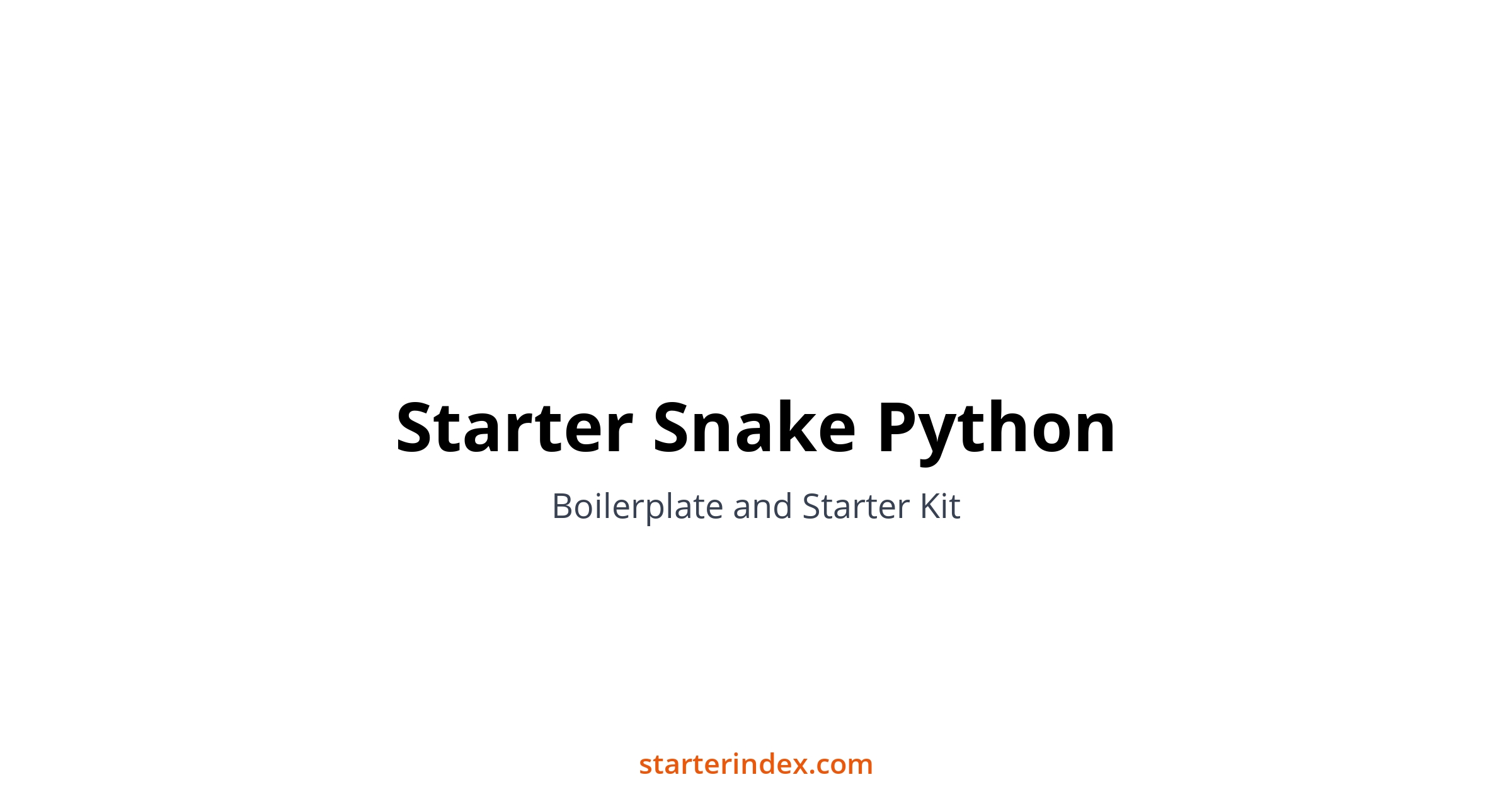 Starter Snake Python | Starter Index